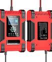 Autobatterieladegerät, 12V 12A 24V 6A Blei-Säure-AGM-LiFePO4-Batterieladegerät, Fahrzeugladegerät, 7-stufiges intelligentes Batterieladegerät mit LED-Anzeige für Autos, LKWs, Motorräder, Rasenmäher