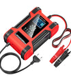 Autobatterieladegerät, 12V 12A 24V 6A Blei-Säure-AGM-LiFePO4-Batterieladegerät, Fahrzeugladegerät, 7-stufiges intelligentes Batterieladegerät mit LED-Anzeige für Autos, LKWs, Motorräder, Rasenmäher