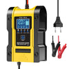 12V 6A / 24V 3A Bil- och motorcykelbatteriladdare, intelligent multifunktionell reparationsladdare med temperaturdetektion för bly-syra, AGM, gel, djupcykel, litium och LiFePO4-batterier