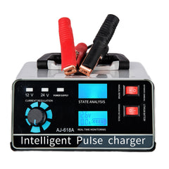 Smart batterioplader 12V 30A / 24V 15A, automatisk batterioplader med vedligeholdelse og smart pulserende reparation til bil, lastbil, båd og motorcykel
