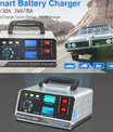 Smart batterioplader 12V 30A / 24V 15A, automatisk batterioplader med vedligeholdelse og smart pulserende reparation til bil, lastbil, båd og motorcykel