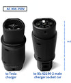 Adapter EV Tesla do Type 2, konwerter portu ładowania Tesla do portu ładowania Type2