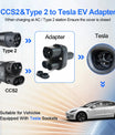 Adaptador de carregador EV NOEIFEVO CCS2 e Tipo 2 para Tesla NACS, AC 32A DC 400A 200KW, carregador de veículo elétrico, conversor de carregador Tipo 2 para Model Y/S/3/X