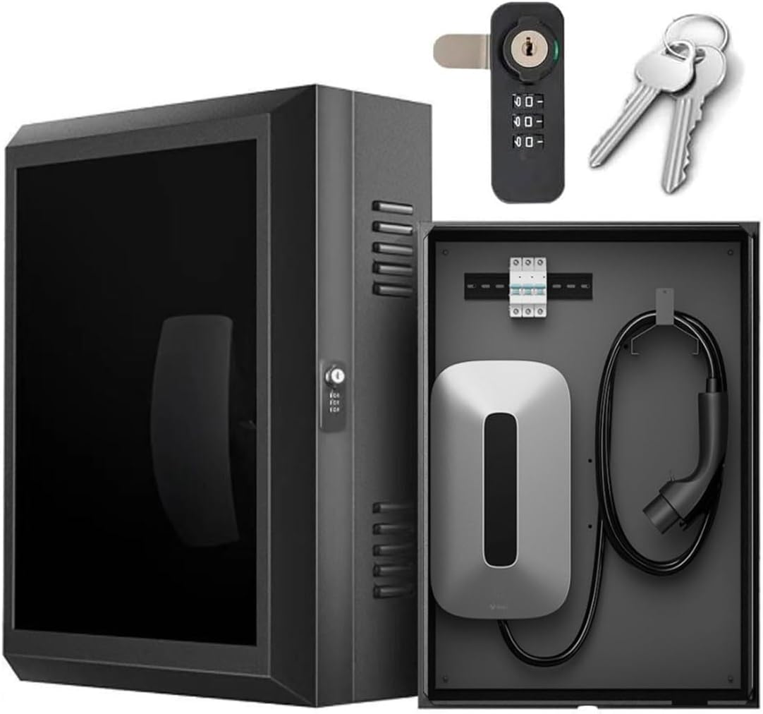 NOEIFEVO Wallbox ochrana proti povětrnostním vlivům, nabíjecí box pro EV nabíječky – bezpečný ochranný box proti krádeži pro nabíjecí stanice, ochrana proti dešti UV, s číselným zámkem a klíčem