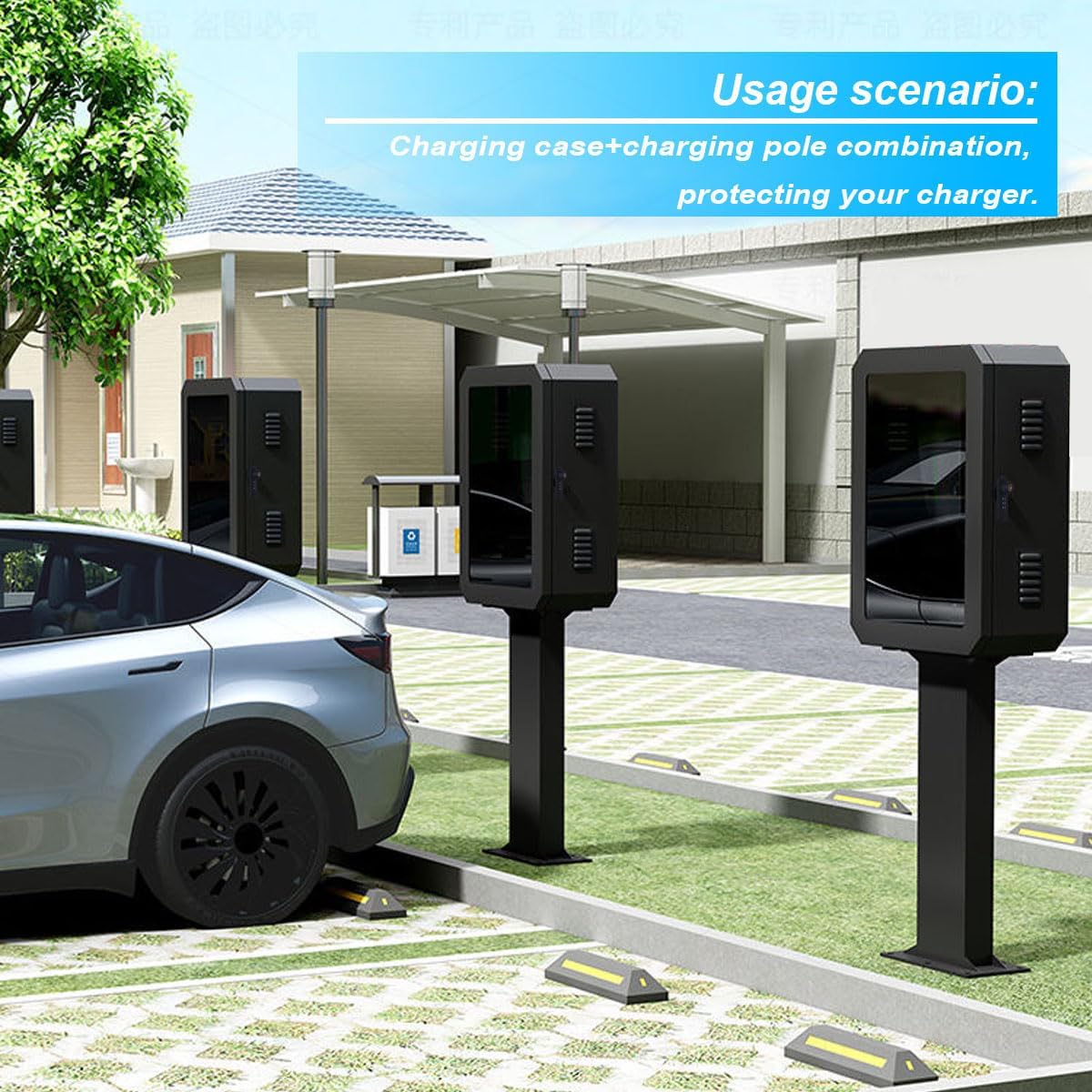 NOEIFEVO Wallbox ochrana proti povětrnostním vlivům, nabíjecí box pro EV nabíječky – bezpečný ochranný box proti krádeži pro nabíjecí stanice, ochrana proti dešti UV, s číselným zámkem a klíčem