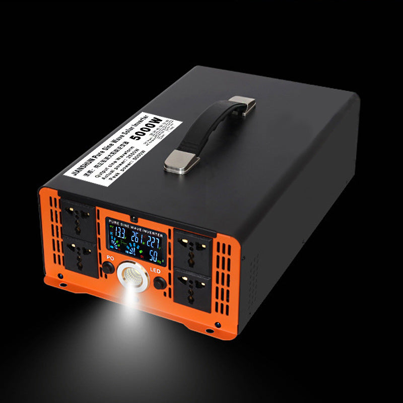 Inverter 5000W till 12000W ren sinusvågsspänningsomvandlare, 12V/24V/48V/60V/72V/96V till 230V, med LCD-spänningsdisplay