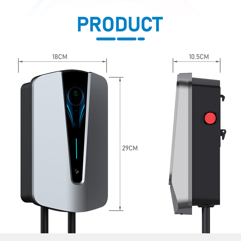 Noeifevo Q8 7KW 11KW 22KW EV Wallbox Laadstation Type 2 5M EV Power Snellaadkabel met RFID Wifi