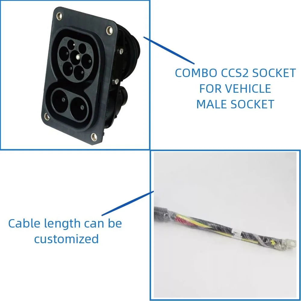 CCS2 Combo EV zásuvka pro elektromobil EVSE, 80A/125A/150A/200A zásuvka CCS2