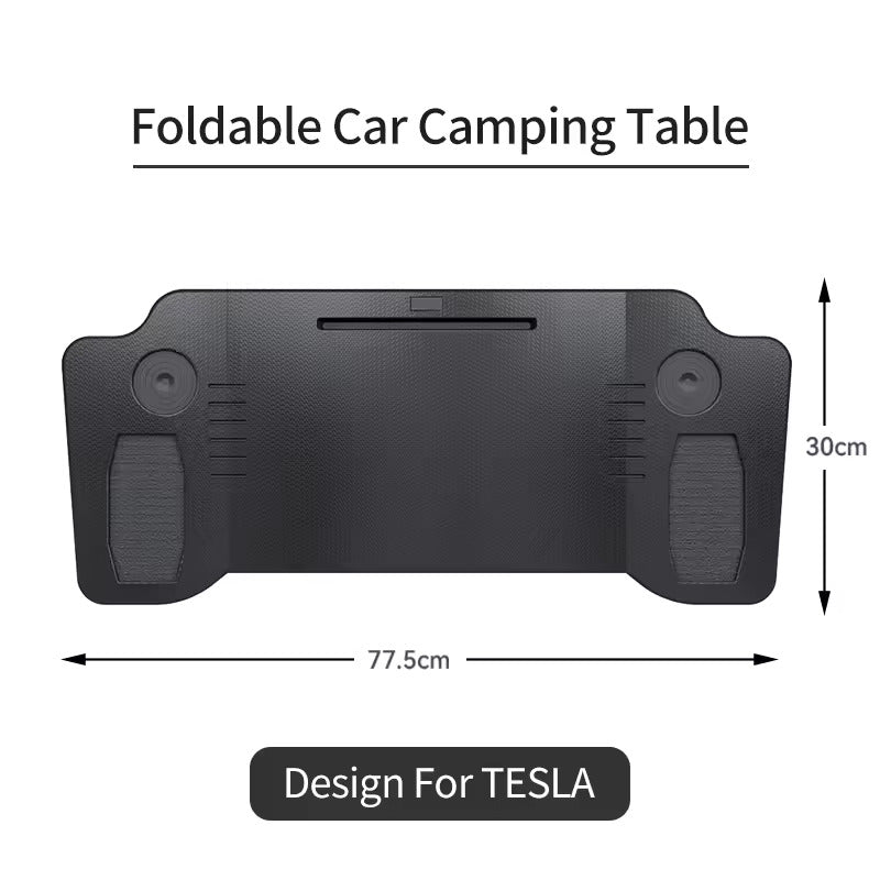 Přenosný stůl pro Tesla Model 3 / Y / S – stolek na volant pro notebook, skládací přední stůl pro práci a jídlo (77,5 × 30 cm)