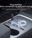 Snellader voor middenconsole – USB-C laadstation & USB-splitterhub, compatibel met Tesla M3/Y (Highland 2024–2025 & Standard 2021–2024), slimme adapter met stroomverlengkabel