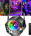 4v1 disco koule – párty světlo se 64 vzory, hudbou řízená disko lampa s dálkovým ovládáním, RGB-UV stroboskop pro domov, bar, klub, venkovní použití a narozeninové oslavy