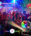 4v1 disco koule – párty světlo se 64 vzory, hudbou řízená disko lampa s dálkovým ovládáním, RGB-UV stroboskop pro domov, bar, klub, venkovní použití a narozeninové oslavy