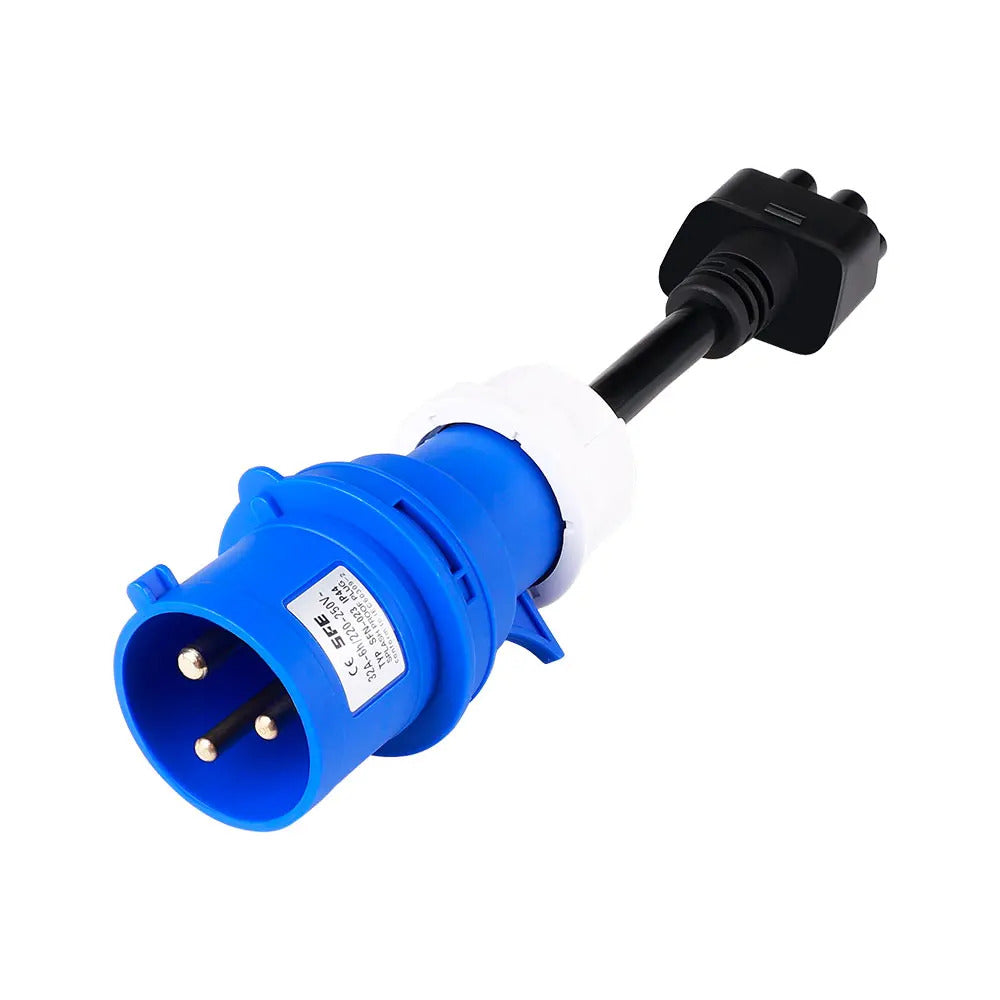 מתאם חשמל כחול חד-פאזי CEE32A, תואם לדגמי טסלה Model X, S, Y ולמטען רכב דור 2.