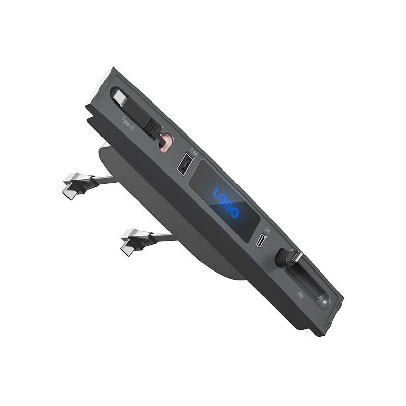Snellader voor middenconsole – USB-C laadstation & USB-splitterhub, compatibel met Tesla M3/Y (Highland 2024–2025 & Standard 2021–2024), slimme adapter met stroomverlengkabel