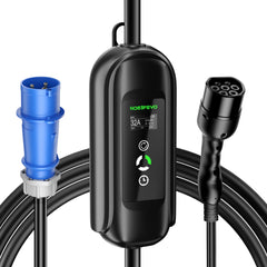 NOEIFEVO 7.2KW EV Cable de Carga, Tipo 2 32A 1 Fase EV Cargador, Móvil EVSE Estación de Carga con CEE Enchufe Azul