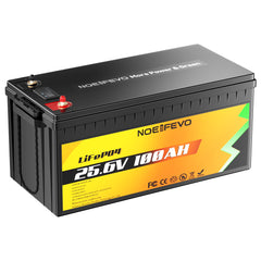NOEIFEVO F2410 25.6V 100AH Plus litiumjärnfosfatbatteri LiFePO4-batteri med 100A BMS
