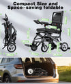 Elektrický invalidní vozík – 13.6kg, 300W motor, odnímatelný lithiumový akumulátor, elektromagnetická brzda, nosnost 100kg, lehký elektrický skládací vozík ideální pro cestování & každodenní použití