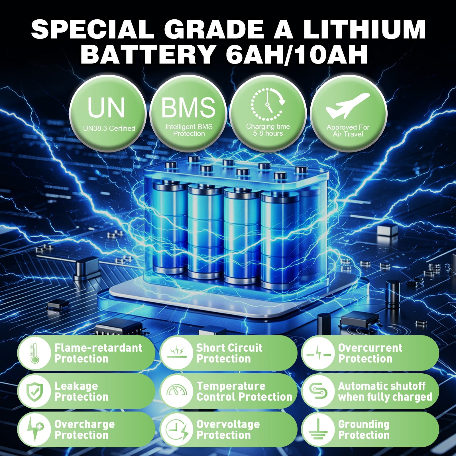 Elektrický invalidní vozík – 13.6kg, 300W motor, odnímatelný lithiumový akumulátor, elektromagnetická brzda, nosnost 100kg, lehký elektrický skládací vozík ideální pro cestování & každodenní použití