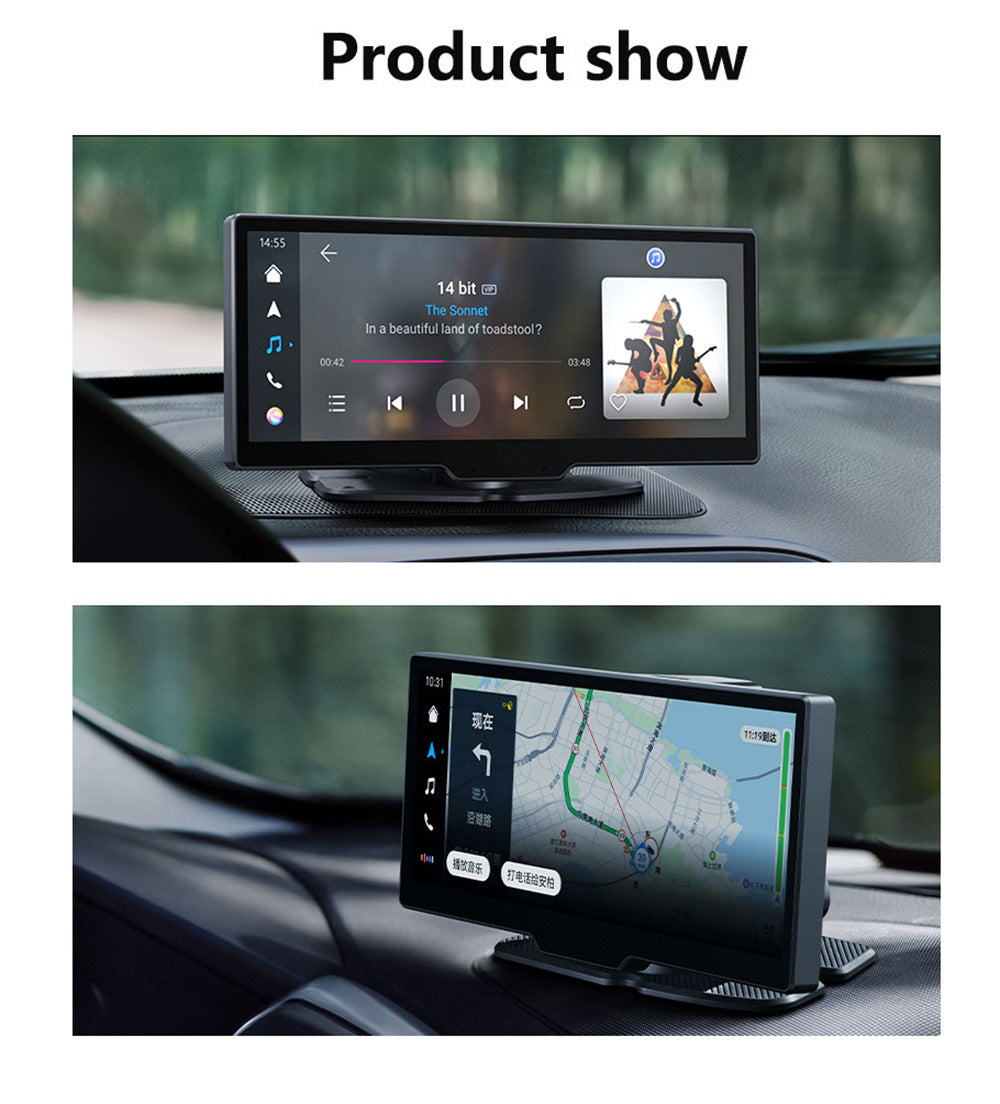 NOEIFEVO C200 Pantalla CarPlay de 10,26 pulgadas, Radio portátil compatible con Apple CarPlay y Android Auto, Pantalla táctil IPS, Cámara Dash 4K, Cámara de reversa 1080P, Siri, Navegación GPS, Bluetooth, MirrorLink, FM