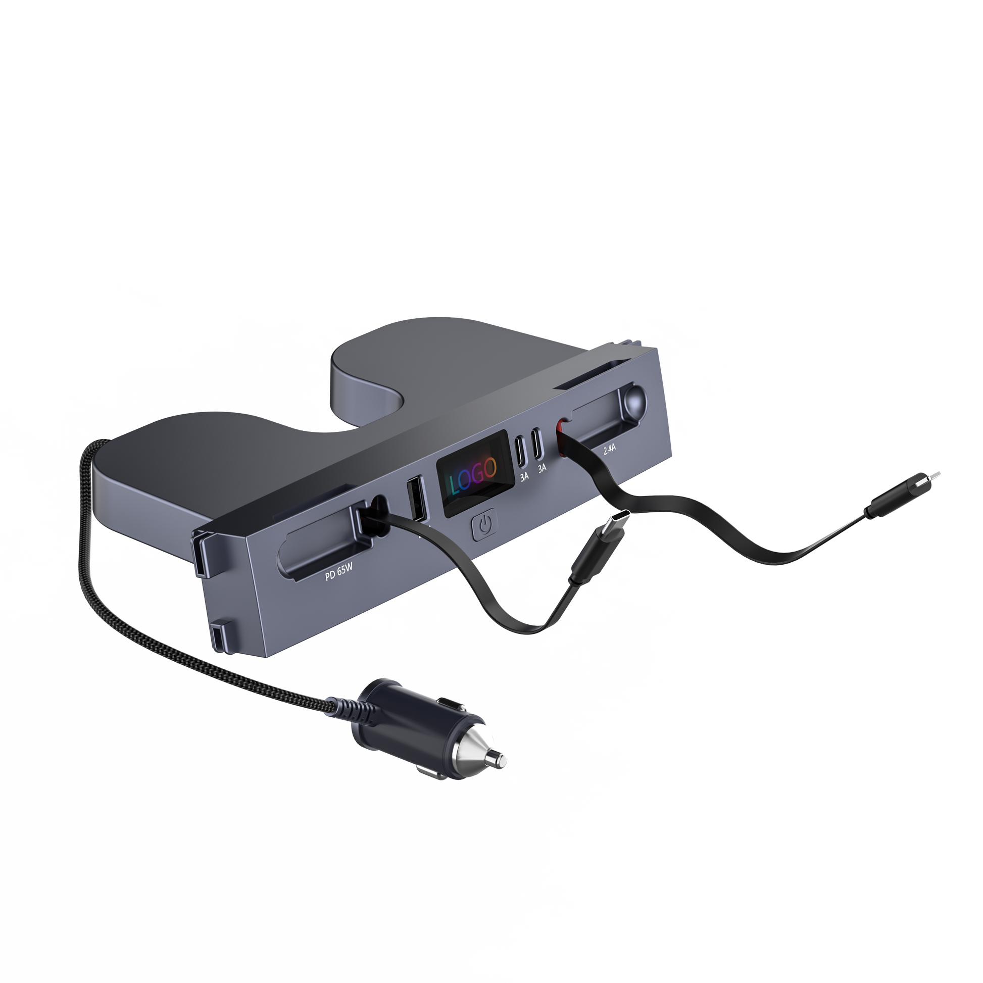 Snellader voor middenconsole – USB-C laadstation & USB-splitterhub, compatibel met Tesla M3/Y (Highland 2024–2025 & Standard 2021–2024), slimme adapter met stroomverlengkabel
