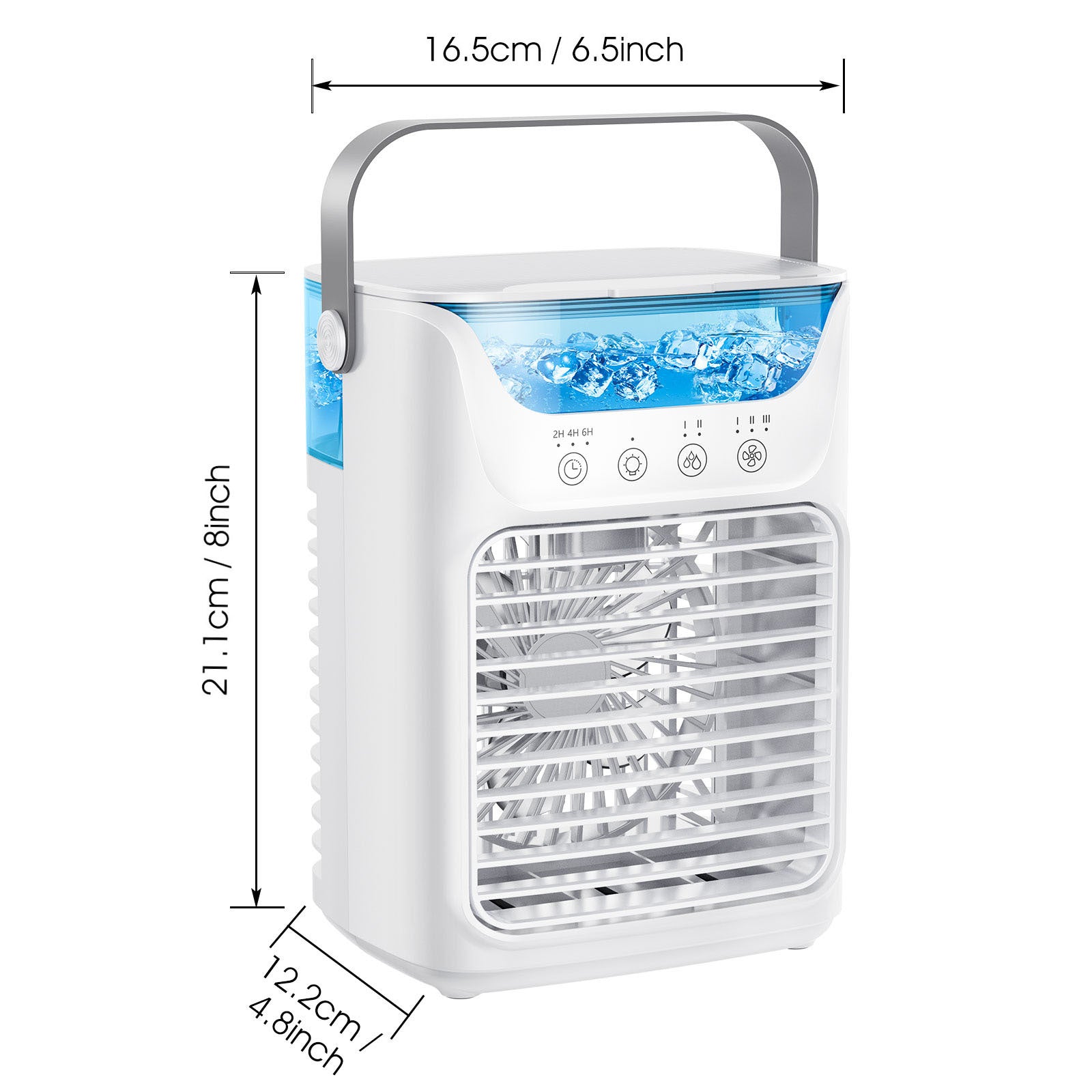 Climatizzatore mobile, climatizzatore mini da 700 ml, climatizzatore portatile 4 in 1 con USB, con timer da 2/4/6 ore, 3 velocità e 2 modalità nebbia, 7 colori, mini raffreddatore d'aria per la casa, l'ufficio