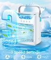 Climatizzatore mobile, climatizzatore mini da 700 ml, climatizzatore portatile 4 in 1 con USB, con timer da 2/4/6 ore, 3 velocità e 2 modalità nebbia, 7 colori, mini raffreddatore d'aria per la casa, l'ufficio