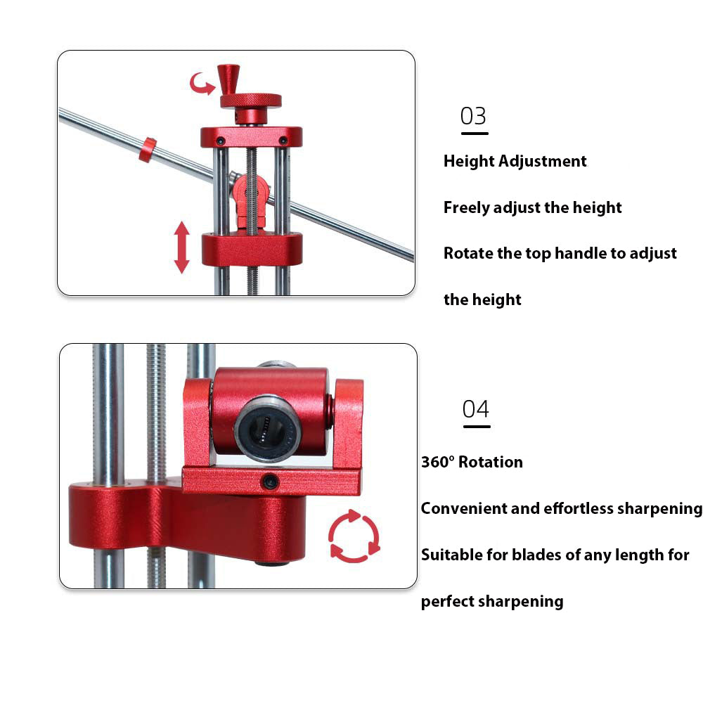 NOEIFEVO Sistema Flip Giratório de 360° para Facas com Ângulo Fixo - Kit Profissional de Afiamento de Facas com Pedras de Afiar - Ferramenta para Suporte de Materiais de Afiamento.