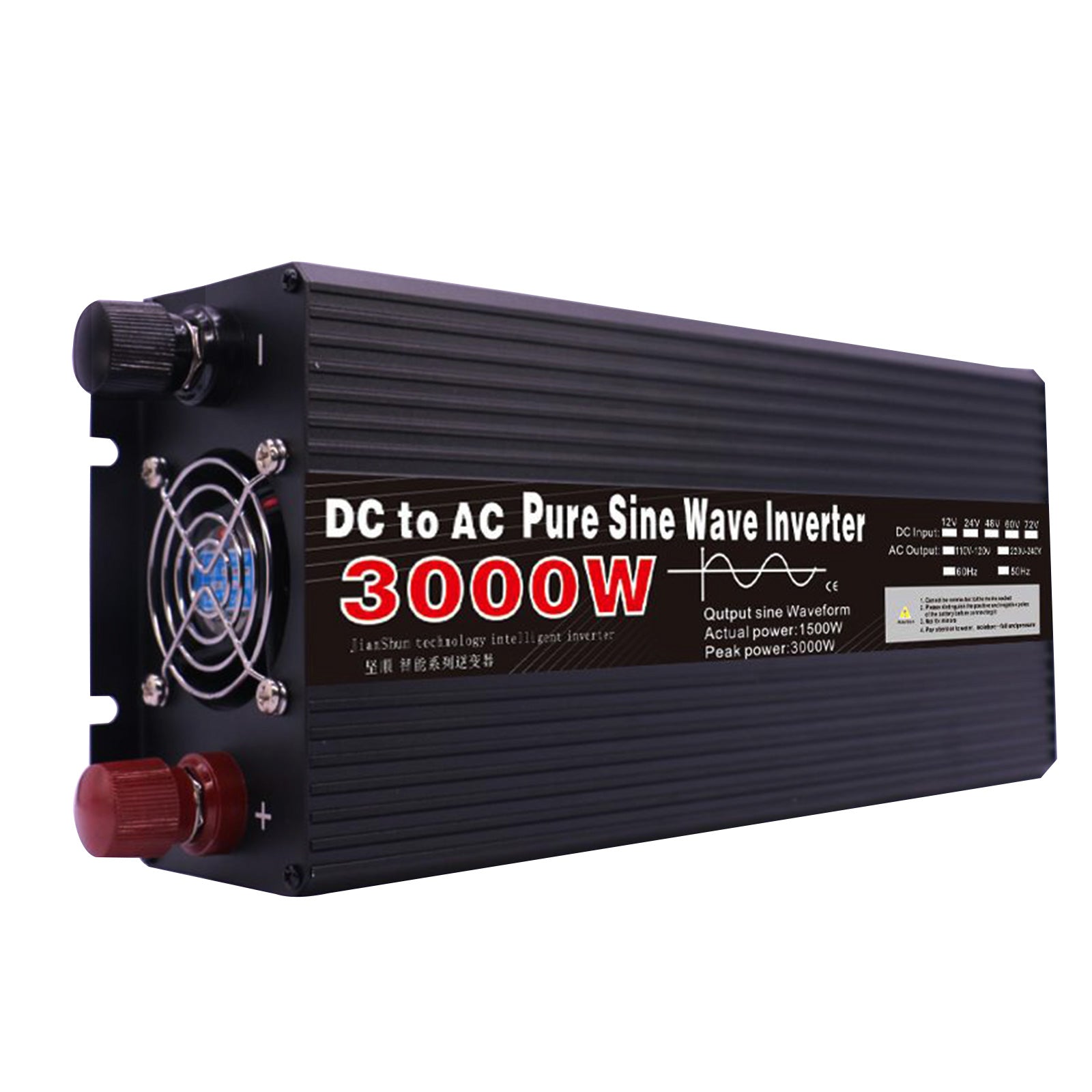 Bærbar 3000W 4000W 5000W 6000W 8000W Pure Sine Wave Inverter DC 24V til AC 110V 220V Spændingsomformer Bil Solar Inverter